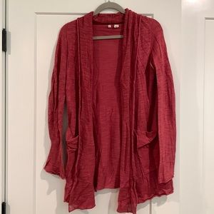 Anthropologie pink open cardigan